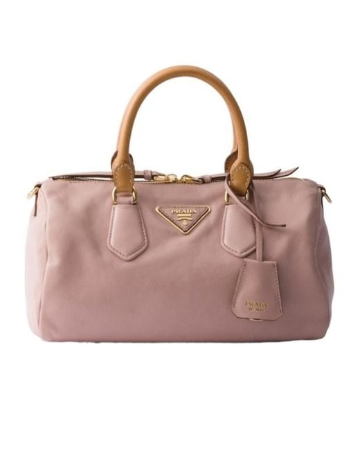 Prada Pink Evasion Small Leather Top-Handle Bag
