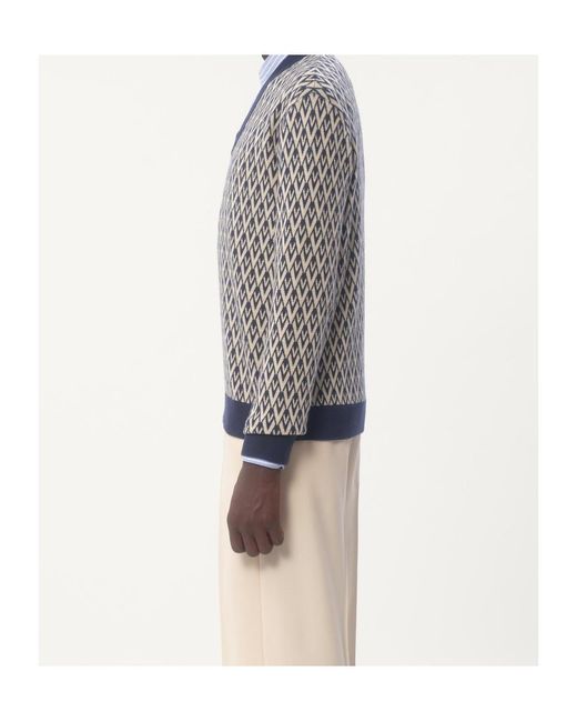 Valentino Gray Toute La V Crewneck Jumper for men