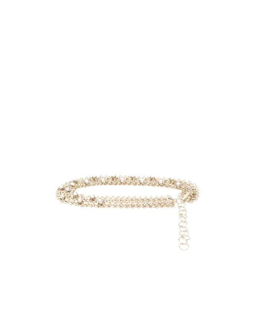 Rabanne White Logo Belt