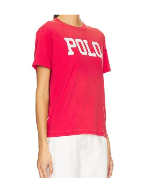 Polo Ralph Lauren Pink Logo Printed Jersey Crewneck T-Shirt