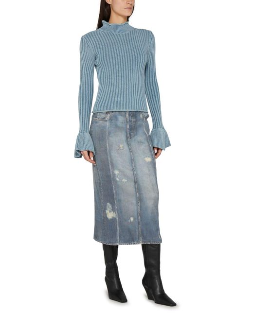 Acne Blue Waist Loop Skirt