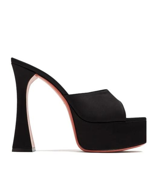 AMINA MUADDI Black Platform Heel Sandals