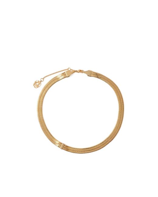 Burberry Metallic Engraved Check Necklace