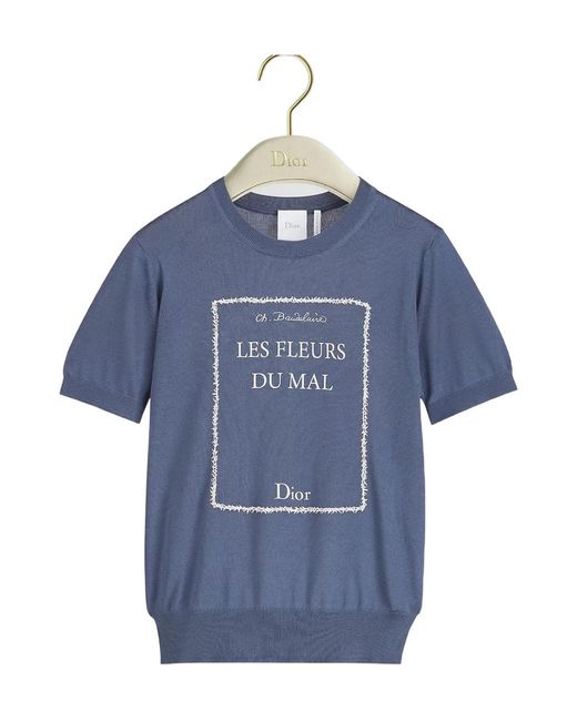 Dior Blue Book Cover Short-Sleeved Sweater