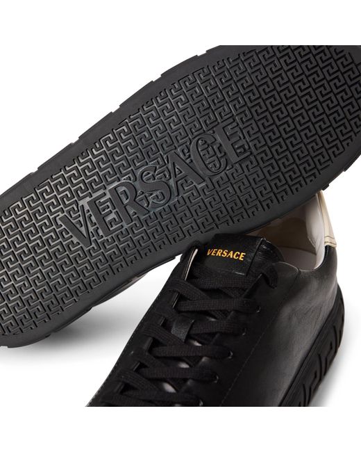 Versace Black Solid Color Low Sneaker for men