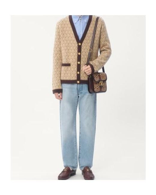Valentino Blue Logo Patch Straight Leg Jeans for men