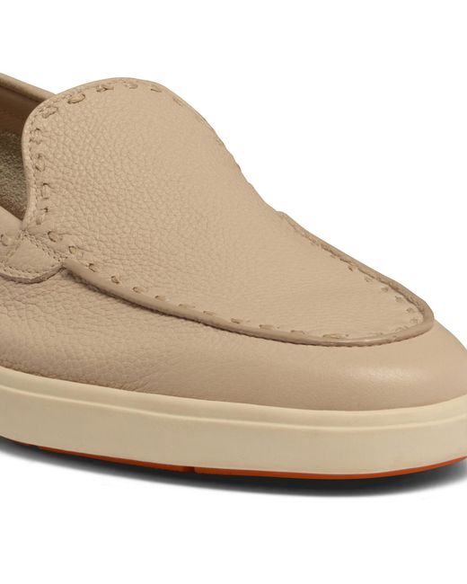Santoni Natural Round Toe Loafers