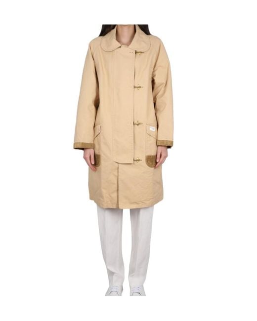 Fay Natural Toggle Closure Duffle Coat