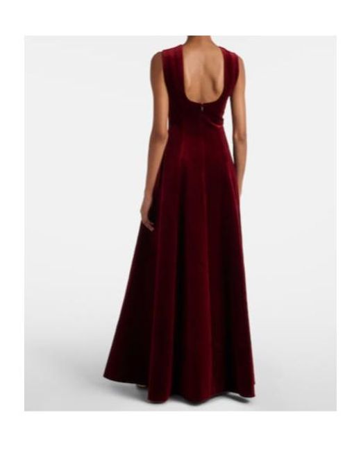 Emilia Wickstead Red Nodin Cotton Velvet Gown