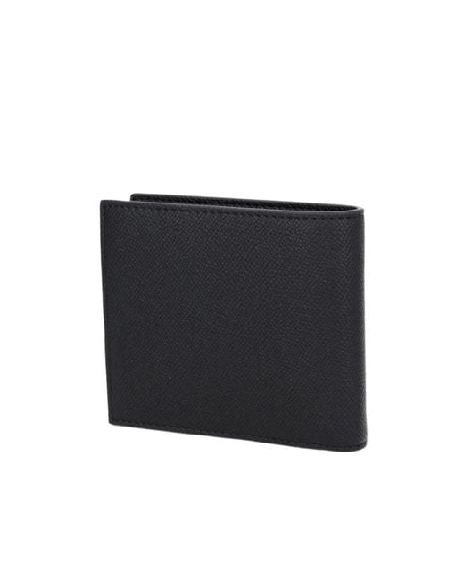 ARMANI EXCHANGE Black Logo-Plaque Bi-Fold Wallet for men