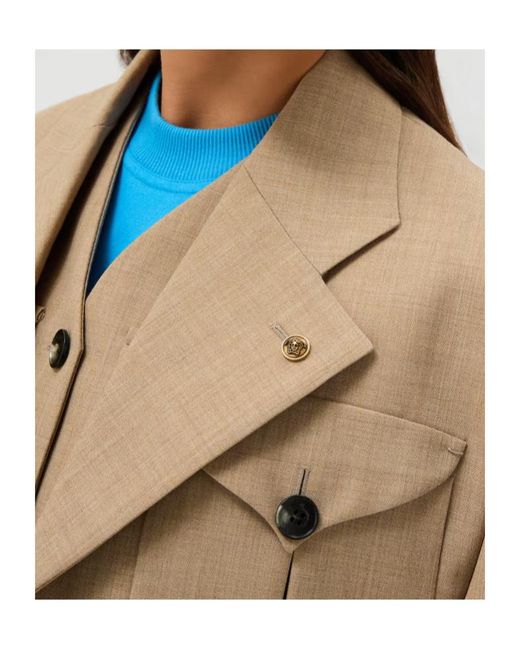 Versace Natural Single-Breasted Blazer