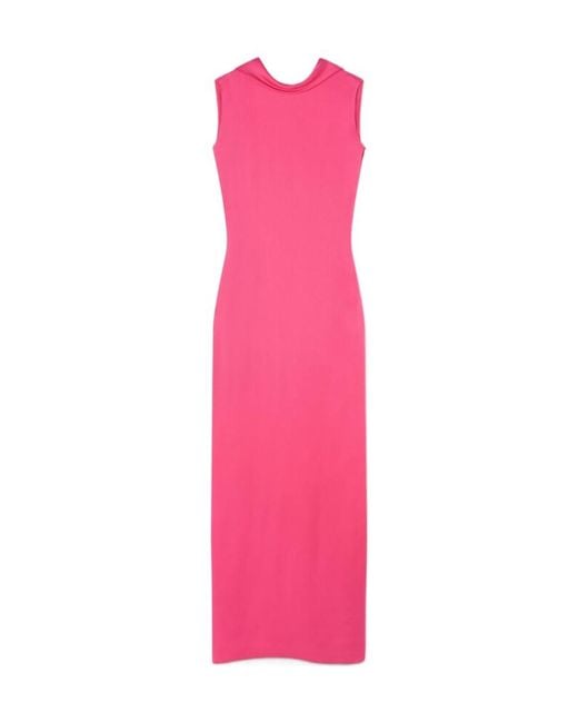 Versace Pink Cowl-Back Sleeveless Maxi Dress