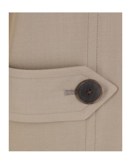 Auralee Natural Wool Collar Trench Coat for men