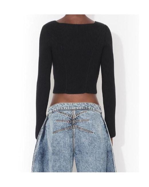 Alaïa Black Wool-Blend Corset