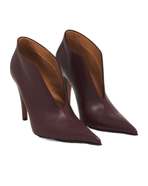 McQueen Brown Pointed-Toe Heeled Pumps