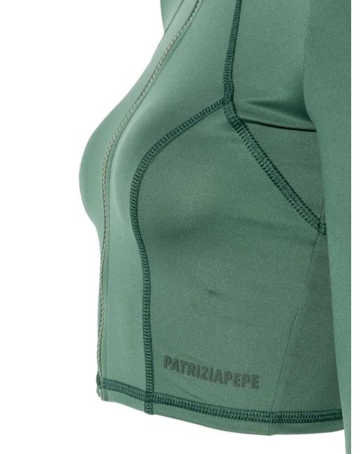 Patrizia Pepe Green Exposed-Seam Zip-Up Jacket