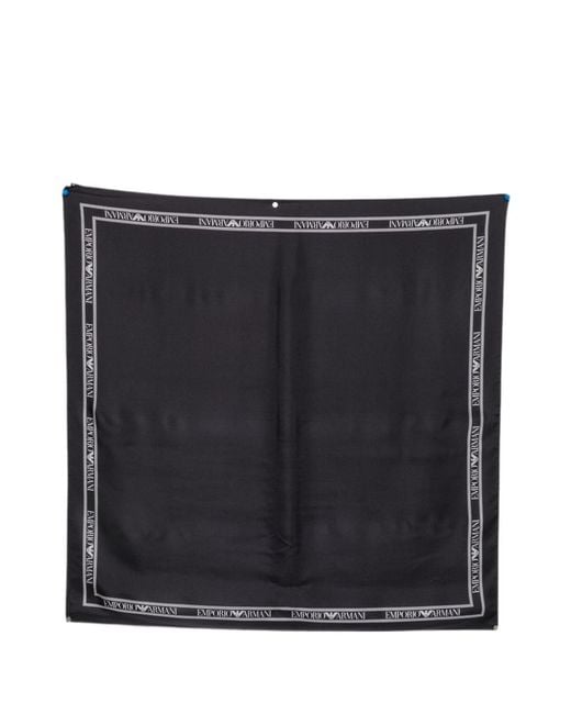 Emporio Armani Black Logo-Detail Scarf