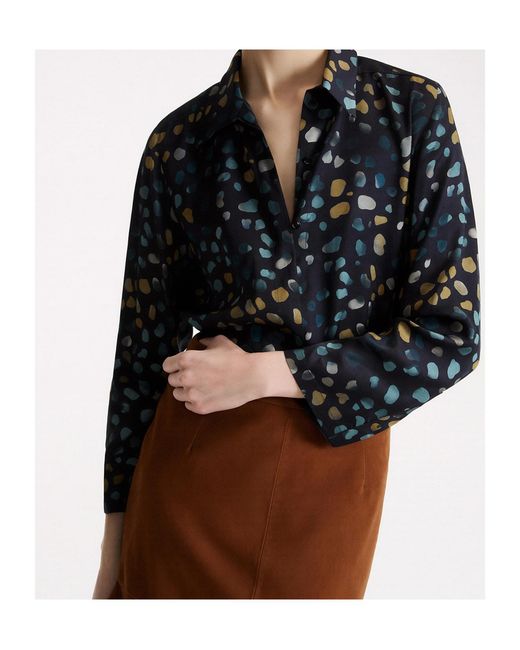 Marella Blue Printed Twill Shirt