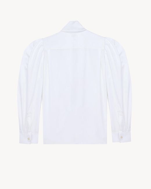 Saint Laurent White Ballon-Sleeve Blouse