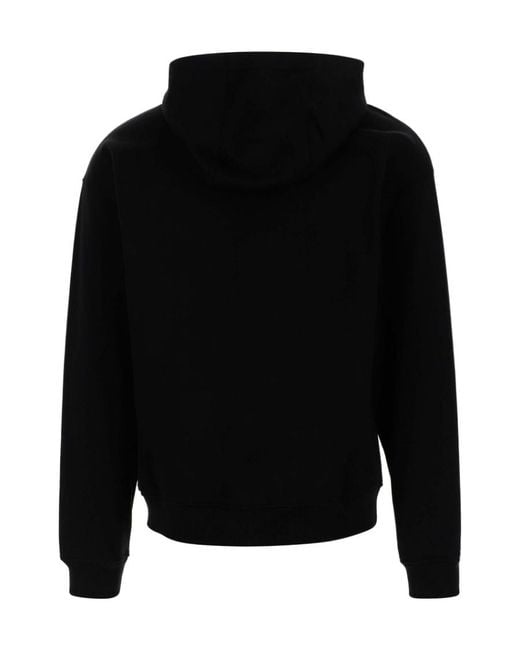 Versace Black Logo-Print Hoodie for men