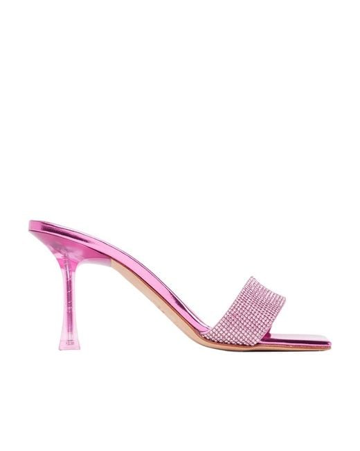 Magda Butrym Pink Crystal High-Heeled Sandals