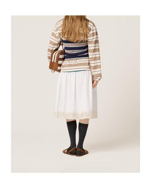 Miu Miu Blue Striped Jersey Top