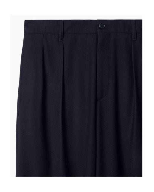 GIORGIO ARMANI X ALANUI Blue Giorgio Armani For Alanui Pure Virgin Wool Double-Pleat Trousers for men
