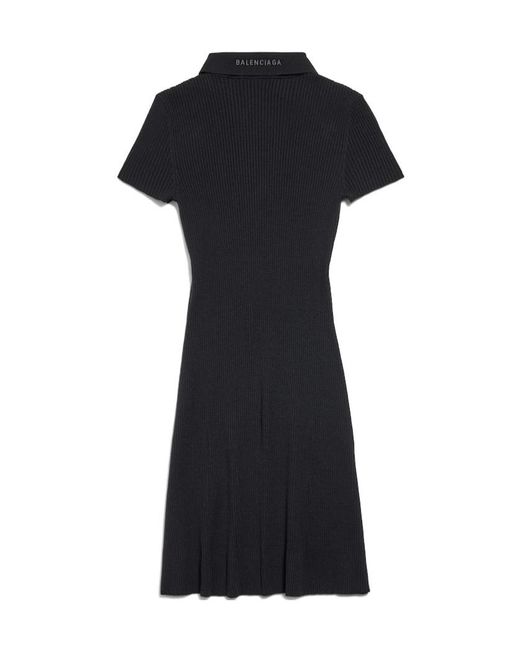 【送料&関税込】Balenciaga Polo Wool Blend Mini Dress Women's Polo Mini Dress in Black | Balenciaga US