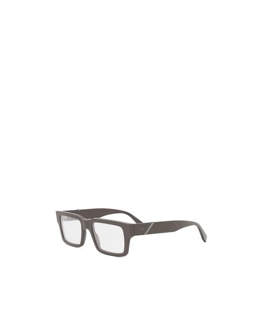 Fendi White Eyewear Rectangle Frame Glasses for men