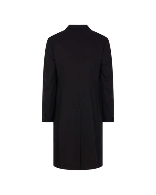 Yohji Yamamoto Black Button-Up Long Coat for men
