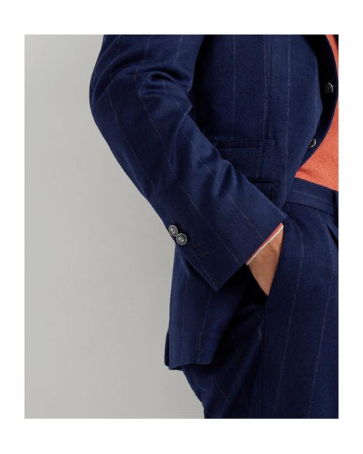 Brunello Cucinelli Blue Chalk Stripe Blazer for men