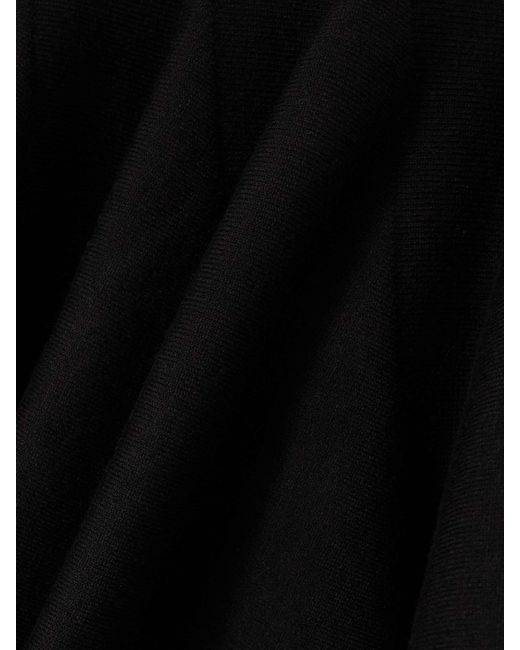 Valentino Black Pleated High-Neck Mini Dress