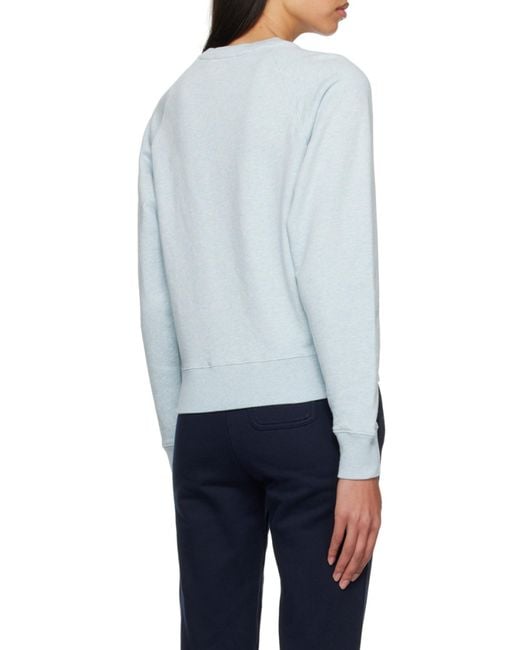 Maison Kitsuné Blue Maison Kitsuné Fox Embroidered Crewneck Sweatshirt
