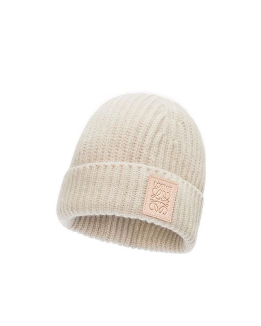 Loewe Natural Logo Patch Knitted Beanie