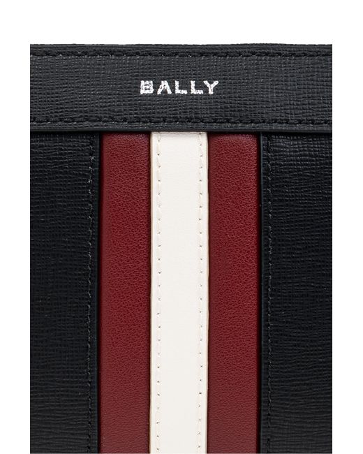 Bally Black Logo-Stamp Zip-Around Wallet for men