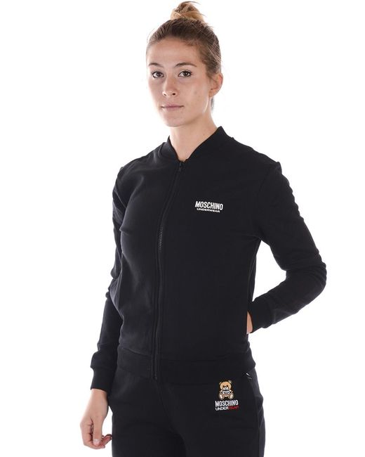 Moschino Black Logo Zipper Casual Jacket