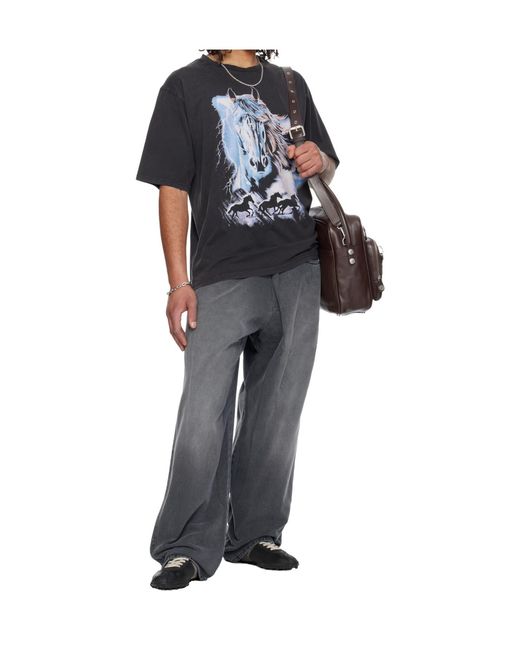 Lu'u Dan Gray Year Of The Horse Series Crew Neck Oversized T-Shirt for men
