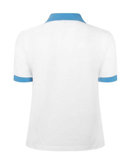 Versace Blue Minimalist Short-Sleeve Polo Shirt