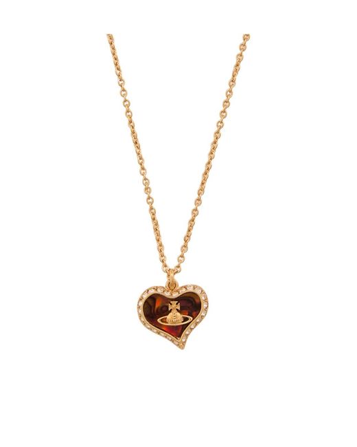 Vivienne Westwood Metallic Petra Crystal-Embellished Heart Necklace