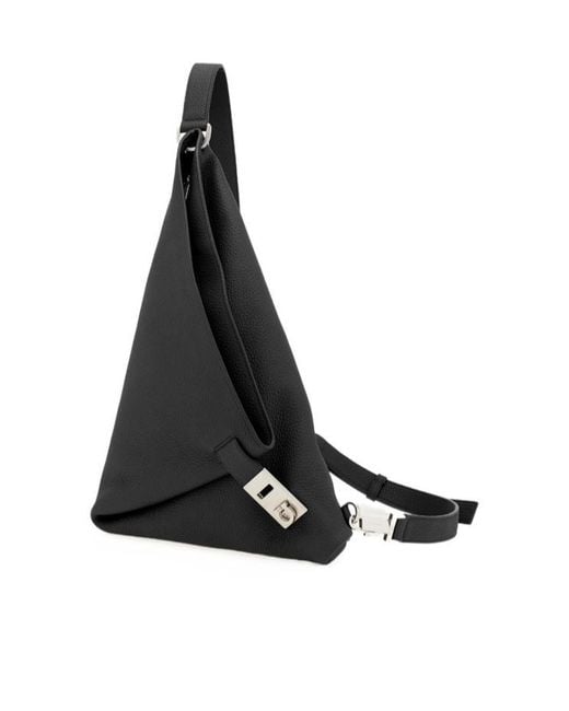 Ferragamo Black Medium Hug Buckle Sling Bag for men