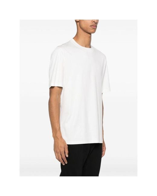 Brunello Cucinelli White Crewneck Short-Sleeved T-Shirt for men