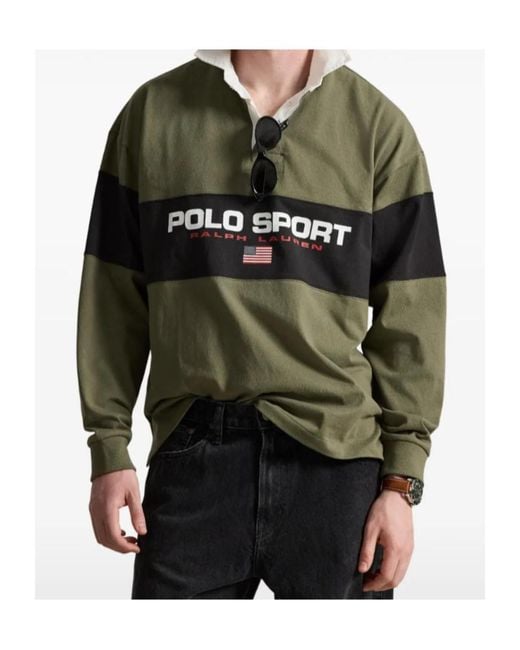 Polo Ralph Lauren Green Logo-Print Polo Shirt for men