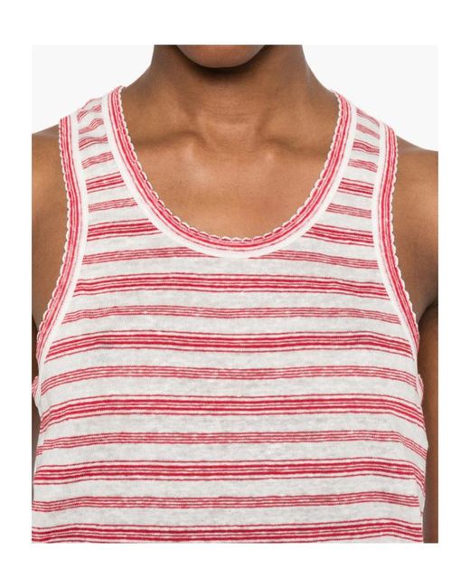 A.P.C. Pink Striped Tank Top