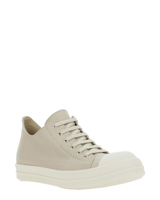 Rick Owens White Temple Low Sneakers for men