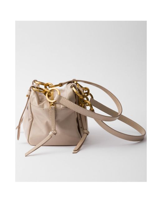 Prada Natural Dangle Leather Top-Handle Mini-Bag