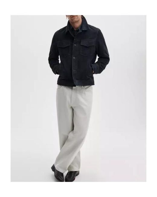 Rag & Bone Black Suede Trucker Jacket for men