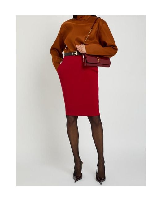 Saint Laurent Red Kate Logo Patent Leather Clutch