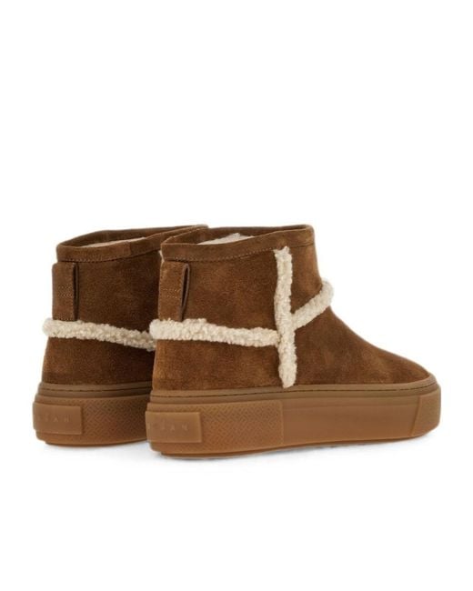 Hogan Brown Slip-On Ankle Boots