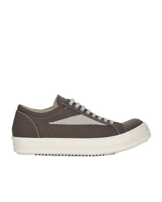 Rick Owens Gray Lace-Up Low-Top Casual Shoes for men