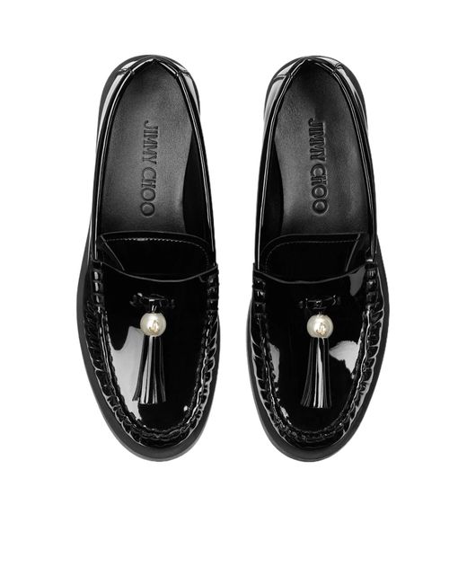 Jimmy Choo Black Round-Toe Flat Shoes